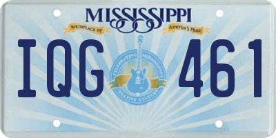 MS license plate IQG461