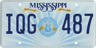 MS license plate IQG487