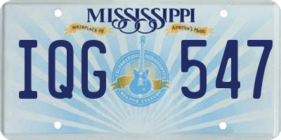 MS license plate IQG547