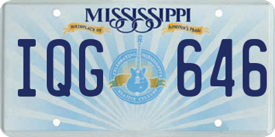 MS license plate IQG646