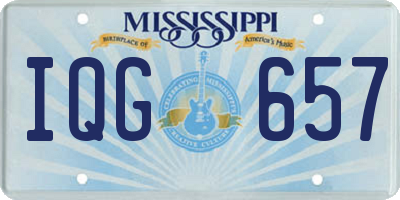 MS license plate IQG657
