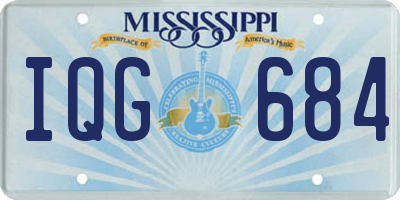 MS license plate IQG684