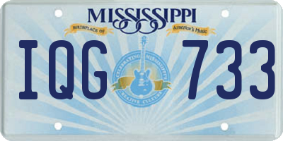 MS license plate IQG733