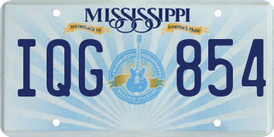 MS license plate IQG854