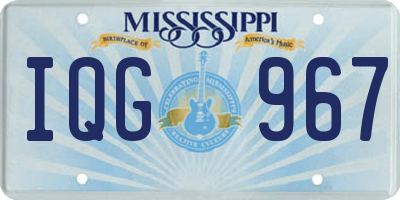 MS license plate IQG967