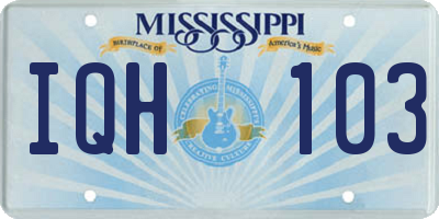 MS license plate IQH103