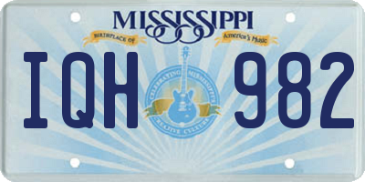MS license plate IQH982