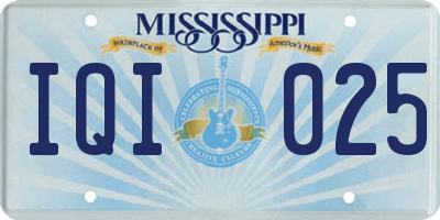 MS license plate IQI025