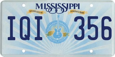 MS license plate IQI356