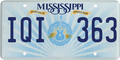 MS license plate IQI363