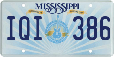 MS license plate IQI386