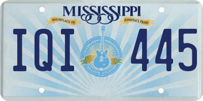 MS license plate IQI445