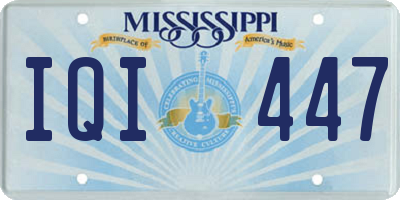 MS license plate IQI447