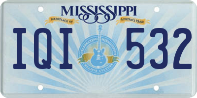 MS license plate IQI532