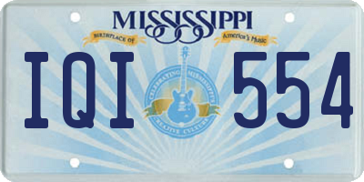 MS license plate IQI554