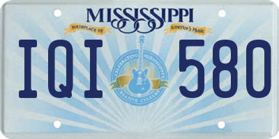 MS license plate IQI580