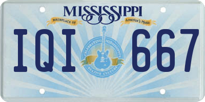 MS license plate IQI667