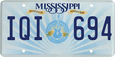 MS license plate IQI694