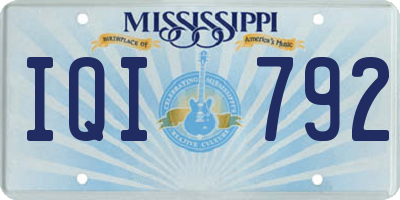 MS license plate IQI792