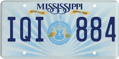 MS license plate IQI884