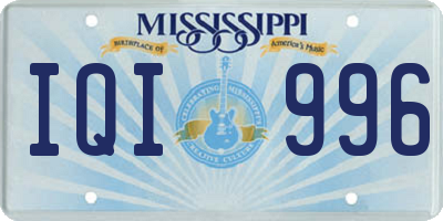 MS license plate IQI996