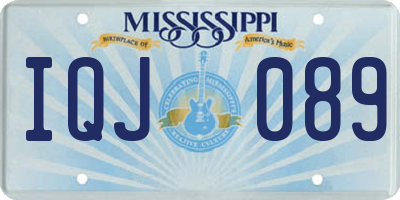 MS license plate IQJ089