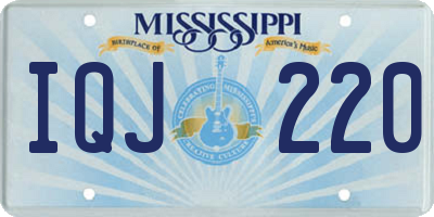 MS license plate IQJ220