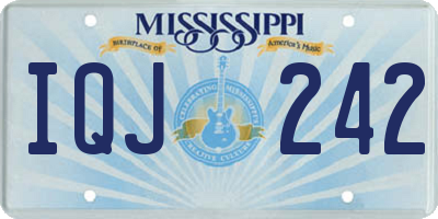 MS license plate IQJ242