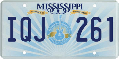 MS license plate IQJ261