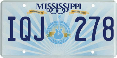 MS license plate IQJ278