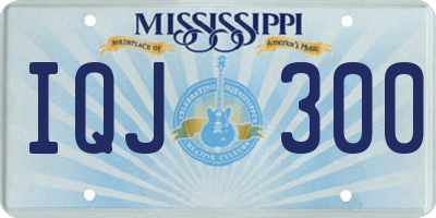 MS license plate IQJ300