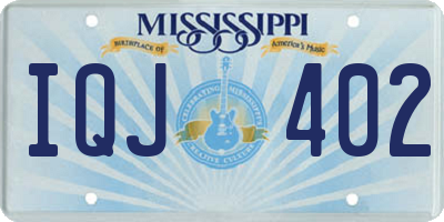 MS license plate IQJ402