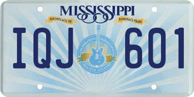 MS license plate IQJ601