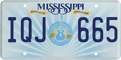 MS license plate IQJ665