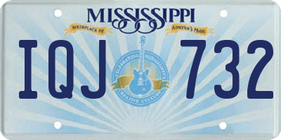 MS license plate IQJ732