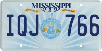 MS license plate IQJ766