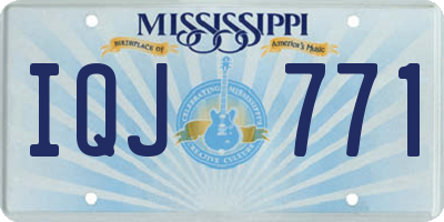 MS license plate IQJ771
