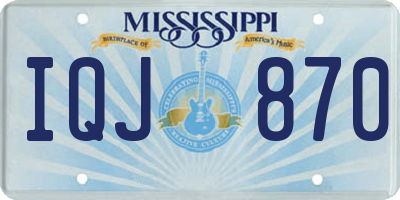 MS license plate IQJ870