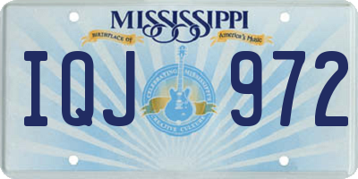 MS license plate IQJ972