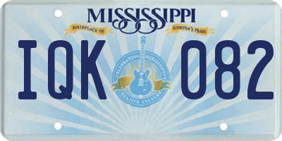 MS license plate IQK082