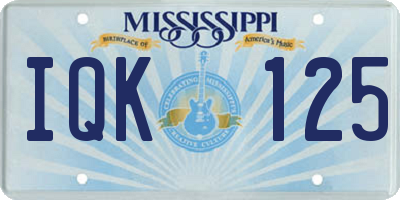 MS license plate IQK125