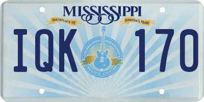 MS license plate IQK170