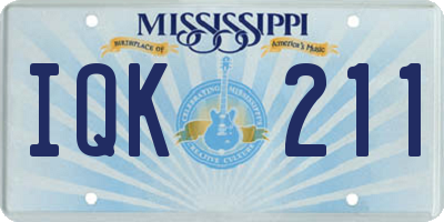 MS license plate IQK211
