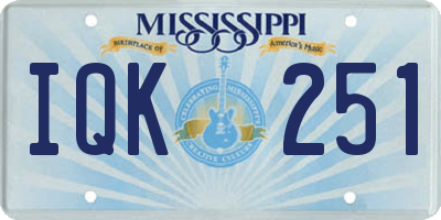 MS license plate IQK251
