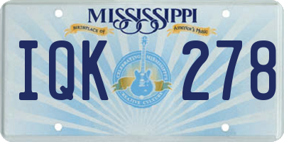 MS license plate IQK278