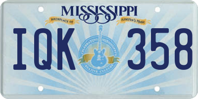MS license plate IQK358
