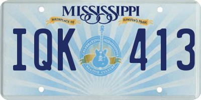 MS license plate IQK413