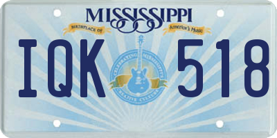 MS license plate IQK518