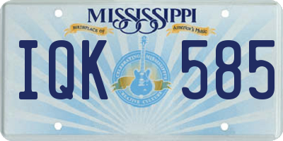 MS license plate IQK585