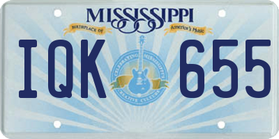 MS license plate IQK655